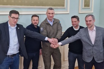 Primátor Bratislavy Matúš Vallo a ďalší zakladajúci členovia Paktu slobodných mi
