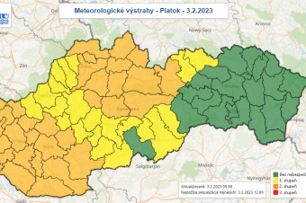 Na Slovensku platí výstraha pred snežením, poľadovicou i veľmi silným vetrom