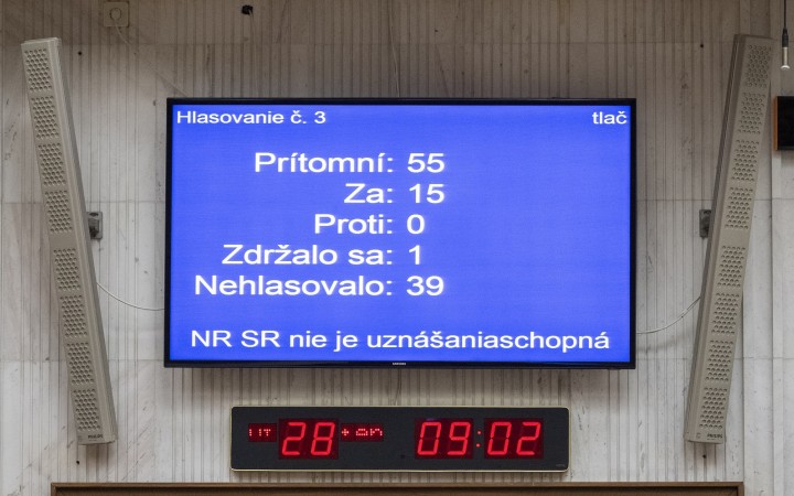 Poslanci Národnej rady neboli znovu uznášaniaschopní. Predseda parlamentu Boris 