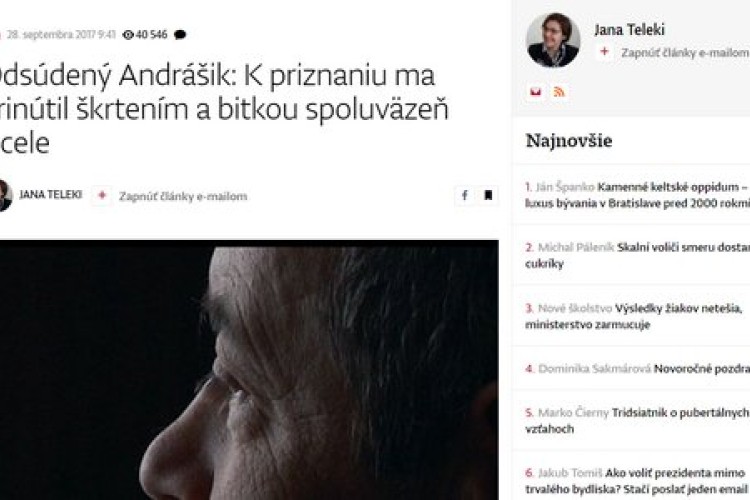 Včera kopala za odsúdených vrahov, dnes kope za Harabina