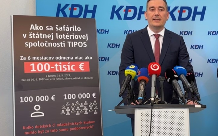 Tipos vyplatil obvinenému exšéfovi Kaňkovi 100-tisíc eur, upozorňuje KDH