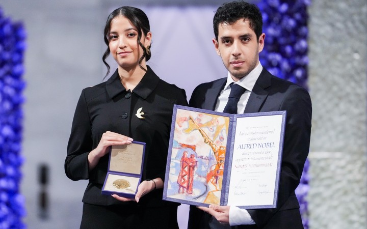 Nobelovu cenu za mier prevzali v mene Narges Mohammadíovej jej dve deti