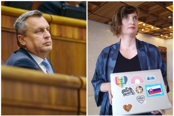 Danko a Gašpar vykázali Plavákovú zo sály pre LGBTI nálepky. Huliak ju nazval „sukou“ a odmietol sa ospravedlniť