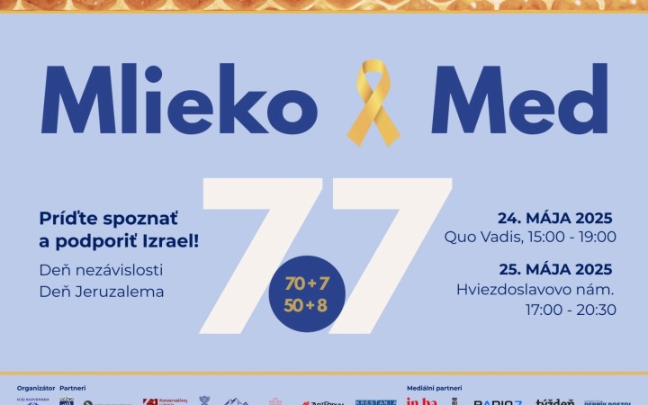 Mlieko & Med ’25: Diskusie o Izraeli a regióne, autentické svedectvá aj kultúrny program v centre Bratislavy