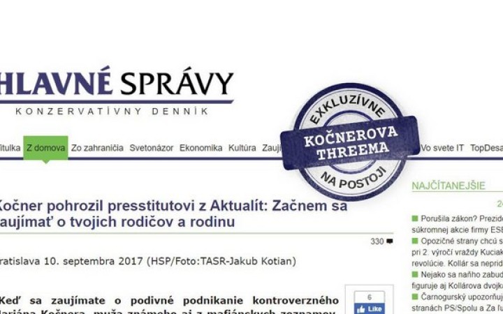Threema: Kočnerove Hlavné správy