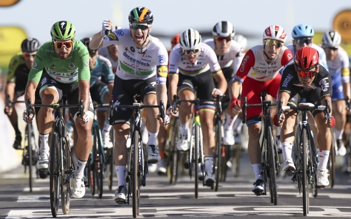 Sagan skončil tretí, zelený dres získal Bennett