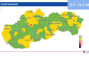 Väčšina bude od pondelka v zelenej farbe, kde platia veľmi mierne opatrenia