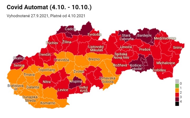 Pribudli ďalšie bordové okresy, zelený nie je žiaden
